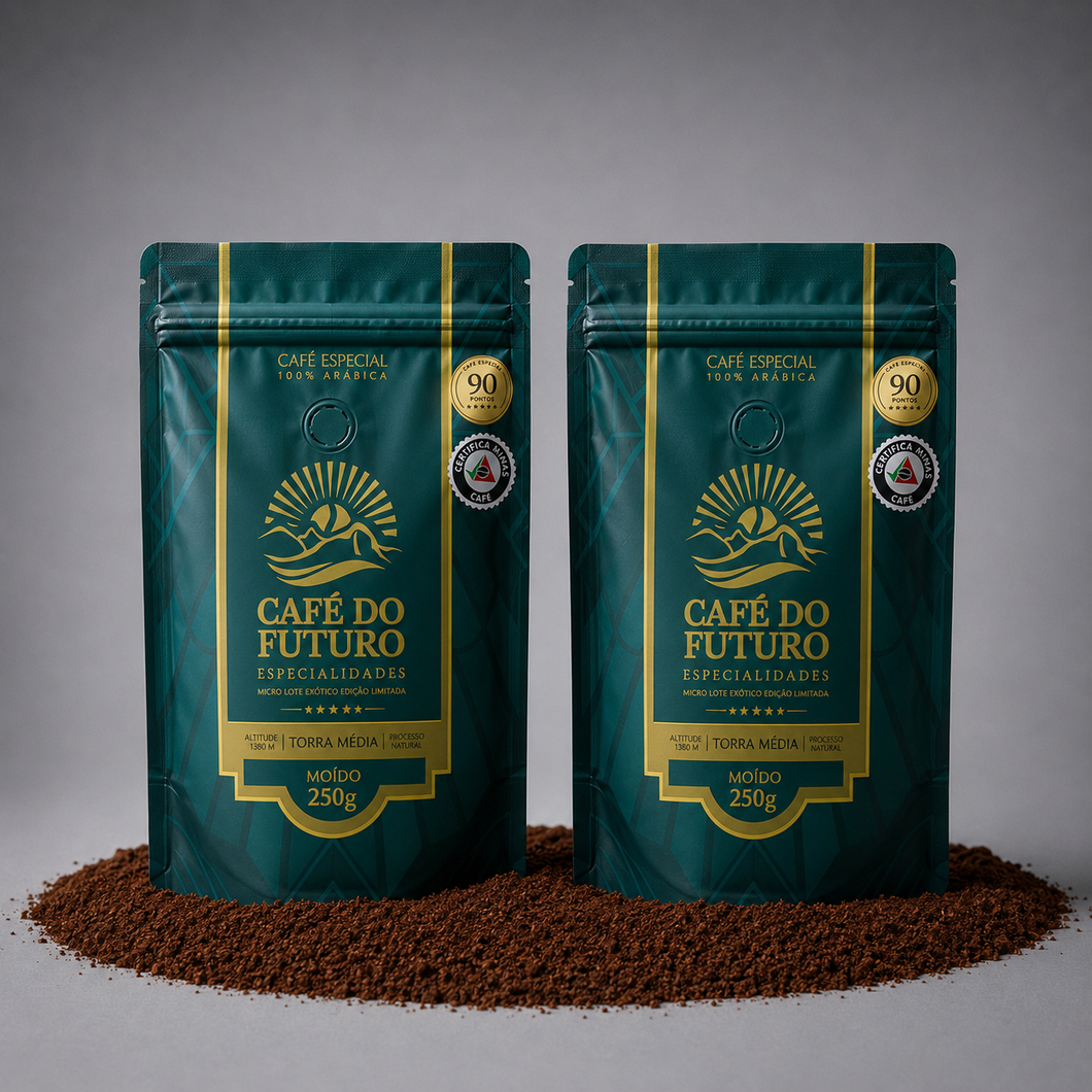 KIT 2 CAFÉS MICROLOTE 90 PONTOS TORRADO E MOÍDO 250g