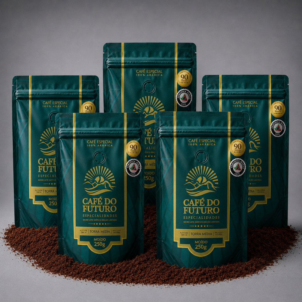KIT 5 CAFÉS MICROLOTE 90 PONTOS TORRADO E MOÍDO 250g