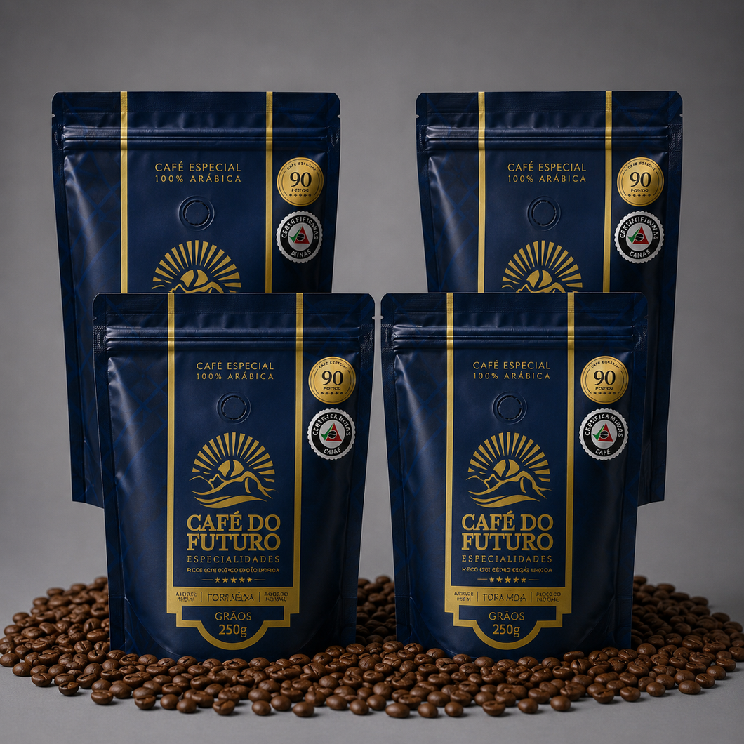 KIT 4 CAFÉS MICROLOTE 90 PONTOS TORRADO EM GRÃOS 250g