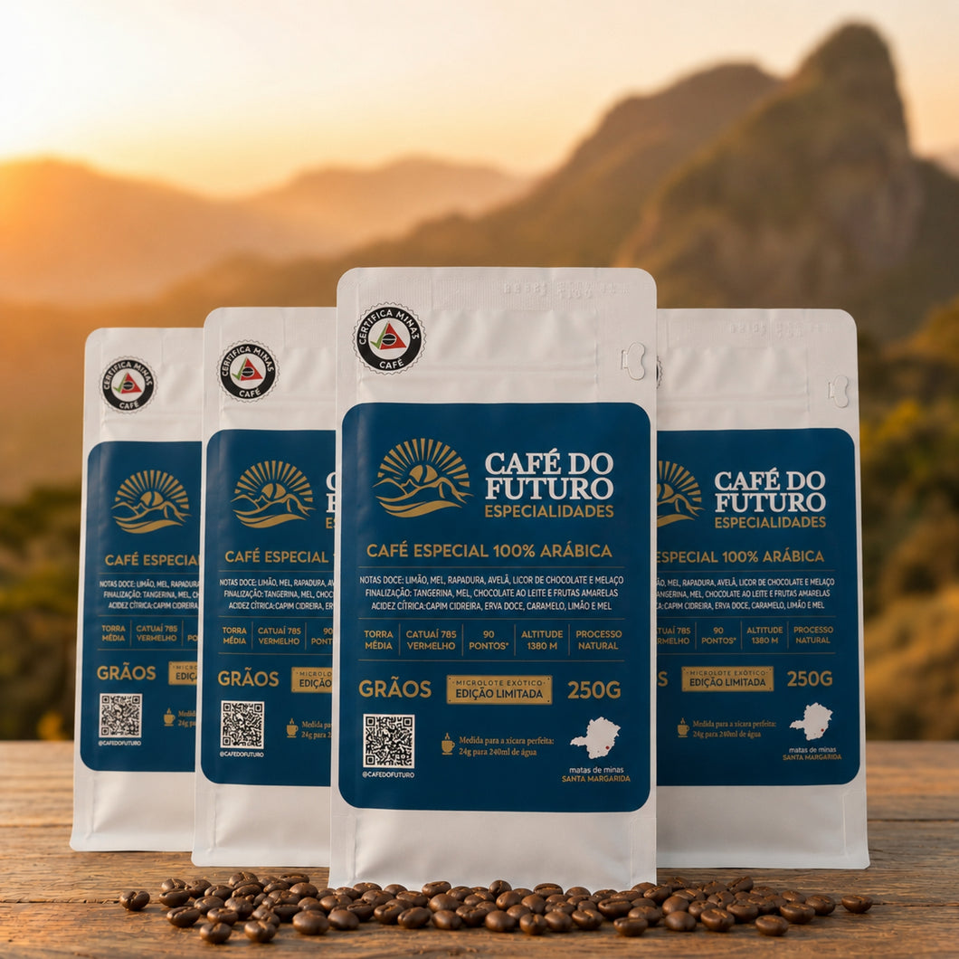 KIT 4 CAFÉS MICROLOTE 90 PONTOS TORRADO EM GRÃOS 250g